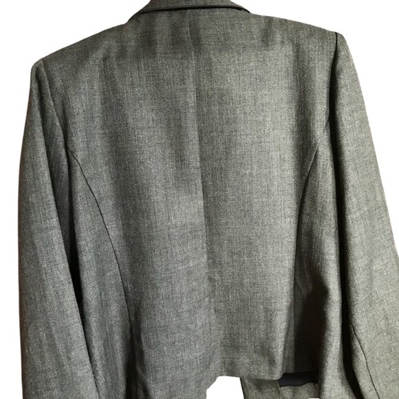 Sag Harbor Blazer: Lightweight 90s Autumn Embroidered Leaf Olive Green, Size 12 - Picture 2 of 11